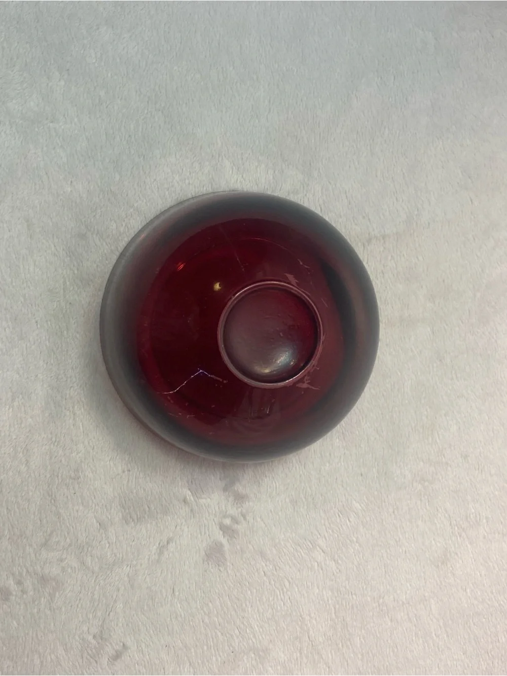 Murano Italian Sculpted Red Sommerso Blown Art Glass Bowl Dish MCM Vintage